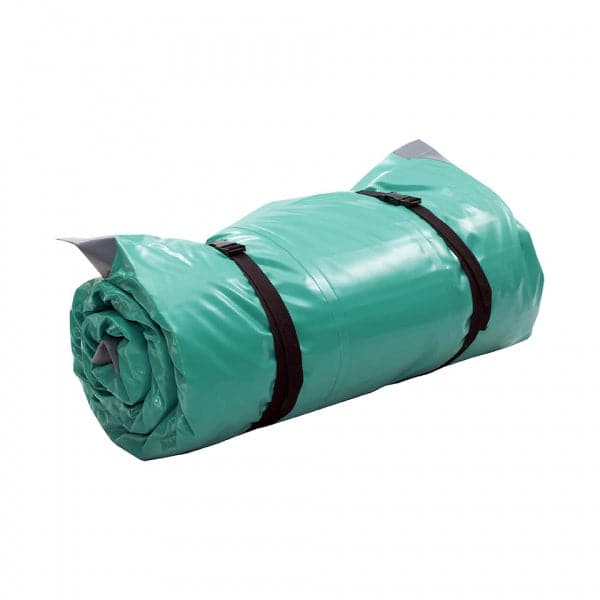 Featuring the Landing Pad Ultra paco pad, sleep pad manufactured by AIRE shown here from a fourth angle.