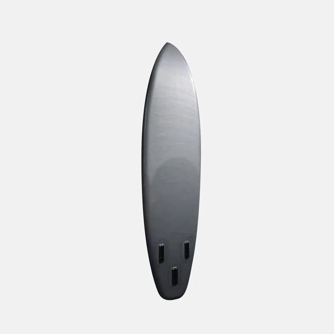 a black Valle surfboard on a white background.