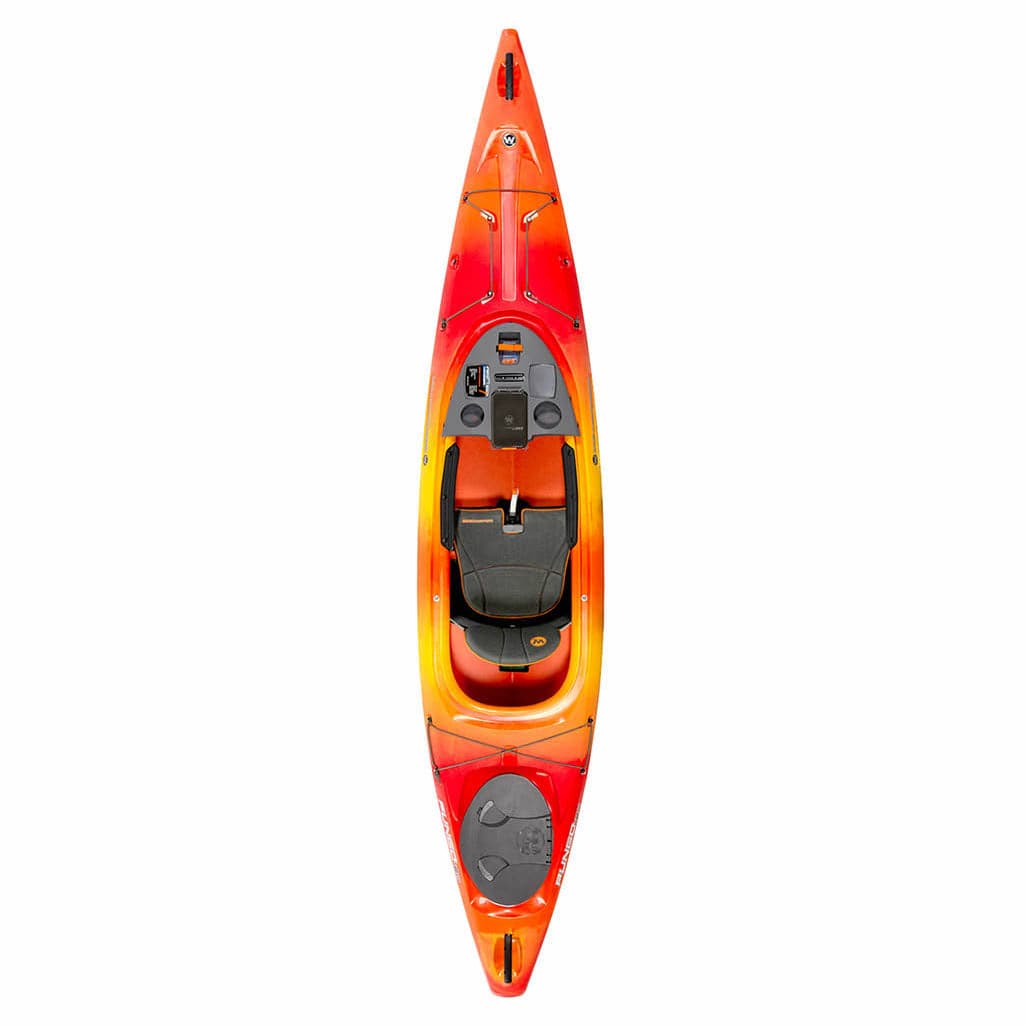 Featuring the Pungo 105, 120 & 125 fishing kayak, sit-inside rec / touring kayak manufactured by Wilderness Systems shown here from a ninth angle.