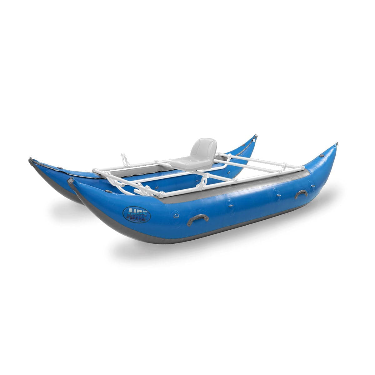 Featuring the Wave Destroyer Catarafts cataraft, fishing cat manufactured by AIRE shown here from a fourth angle.