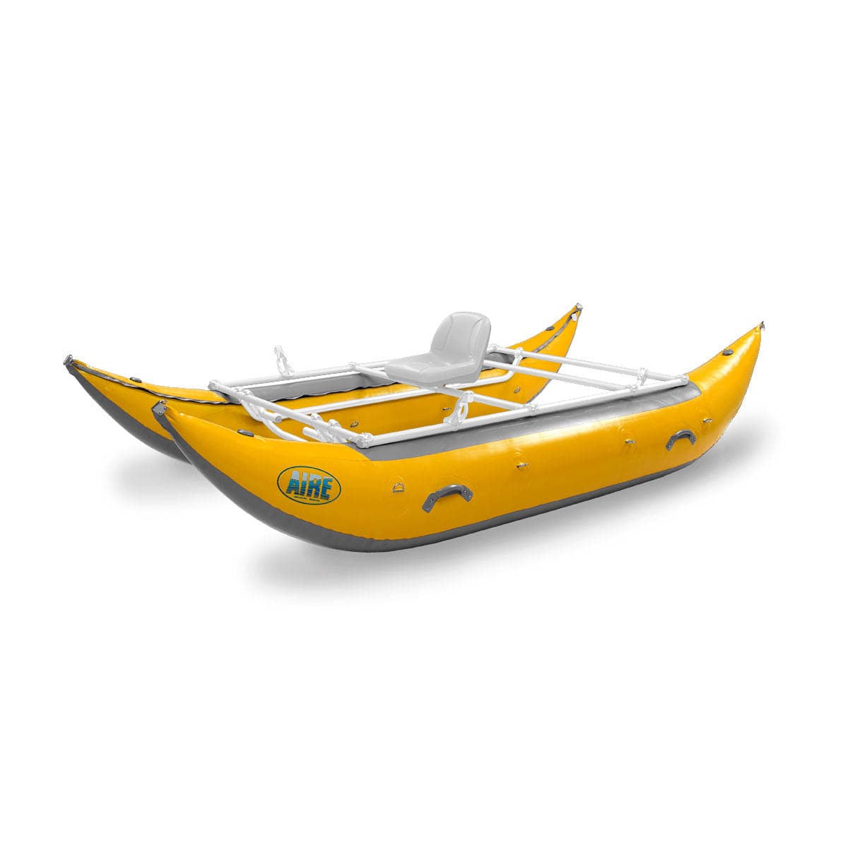 Featuring the Wave Destroyer Catarafts cataraft, fishing cat manufactured by AIRE shown here from a fifth angle.