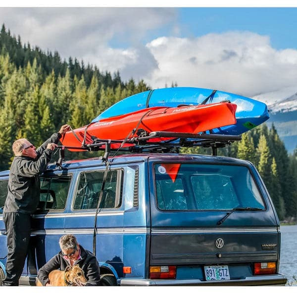 Featuring the SweetRoller Kayak Saddle bike mount, fishing accessory, rec kayak accessory, snow mount, tour kayak accessory, transport, water mount manufactured by Yakima shown here from a seventh angle.