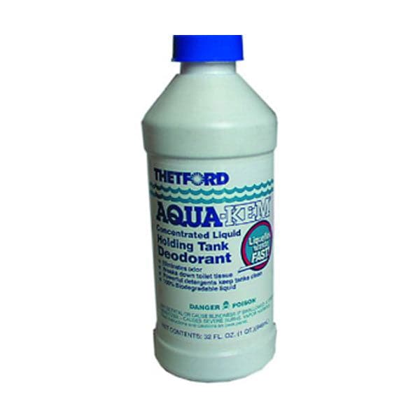 Featuring the Aqua-Max Groover Liquid toilet system manufactured by Thetford shown here from one angle.