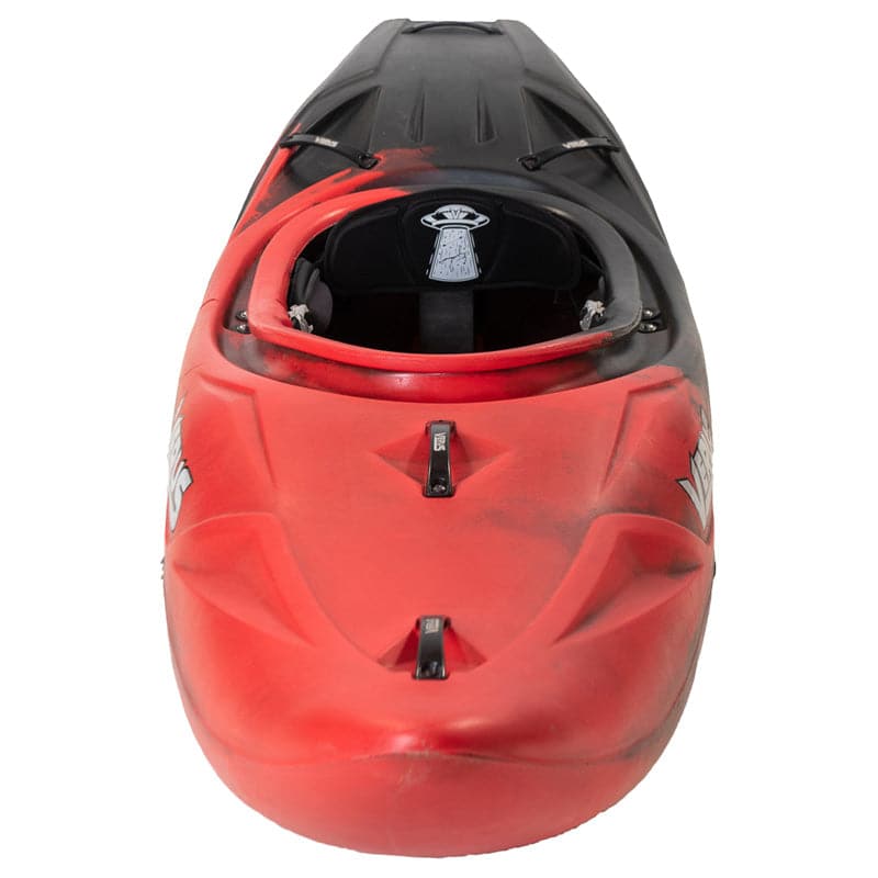 Featuring the Flux creek boat, new, pre-order, river runner kayak manufactured by Verus shown here from a second angle.