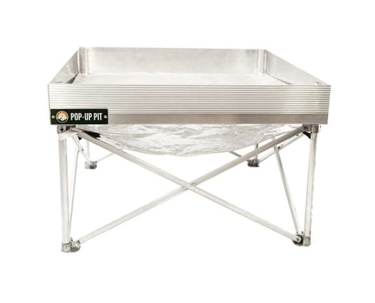Featuring the Pop-Up Fire Pit Heat Shield fire pan, fire pan accessory manufactured by Fireside shown here from a second angle.