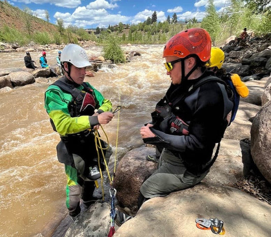 Featuring the Swiftwater Rescue Class - ACA swiftwater instruction manufactured by 4CRS Paddle School shown here from one angle.