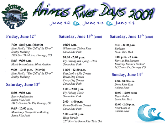 Animas River Days Schedule