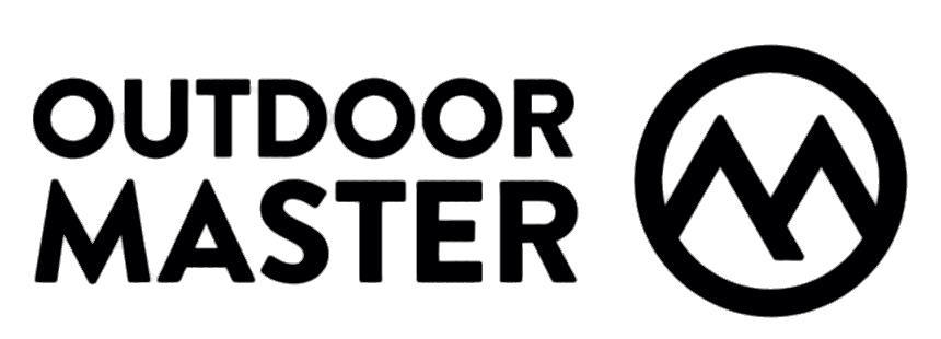 The outdoor master logo on a green background.