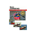Cover of a "Basic Canoeing" book featuring images of people canoeing on water.