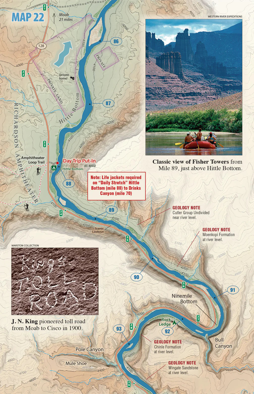 The Canyonlands River Guide by Westwater Books details the Colorado River’s geography, geology, route, highlights like Fisher Towers, and life jacket rules—an essential resource for any river guide.