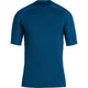 A plain, blue NRS Short-Sleeve Rashguard for men with moisture-wicking technology, displayed on a white background.