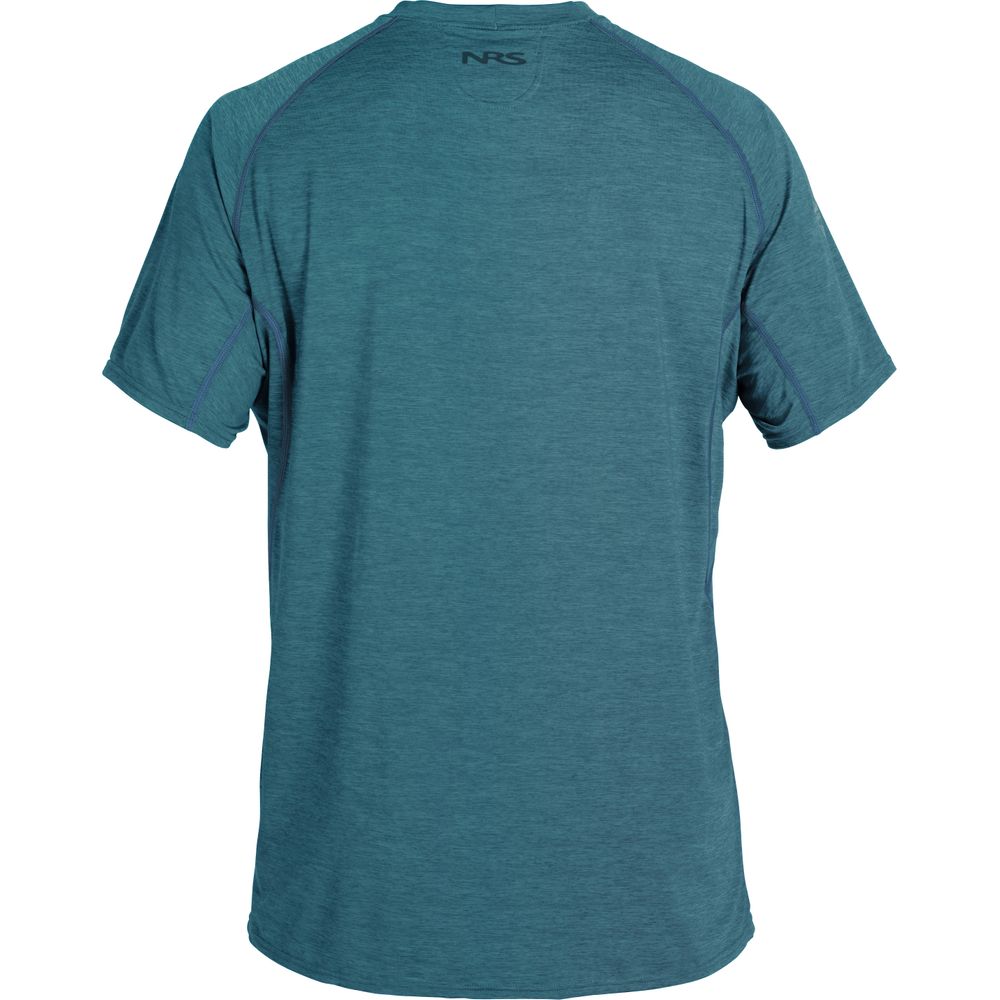 Featuring the Men's H2Core Silkweight Short-Sleeve Shirt men's sun wear, men's swim wear, men's thermal layering manufactured by NRS shown here from an eighth angle.