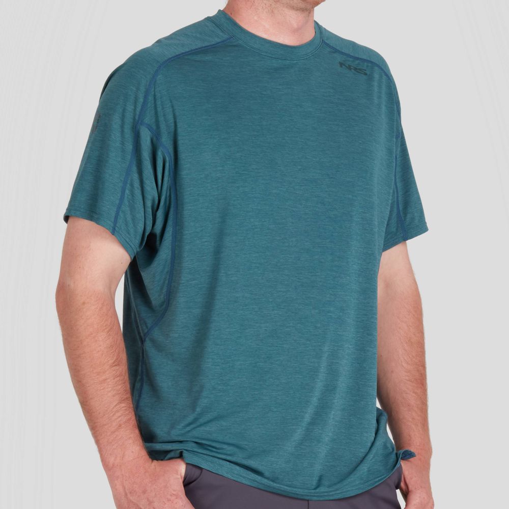 Featuring the Men's H2Core Silkweight Short-Sleeve Shirt men's sun wear, men's swim wear, men's thermal layering manufactured by NRS shown here from an eleventh angle.