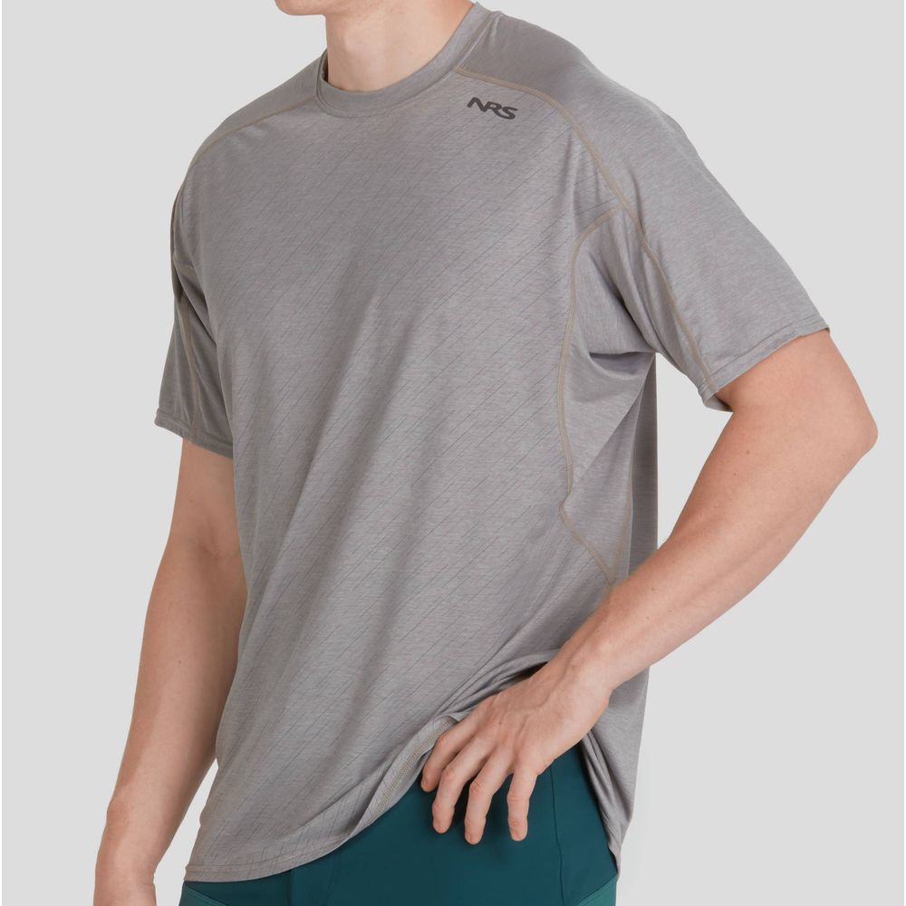 Featuring the Men's H2Core Silkweight Short-Sleeve Shirt men's sun wear, men's swim wear, men's thermal layering manufactured by NRS shown here from a sixteenth angle.