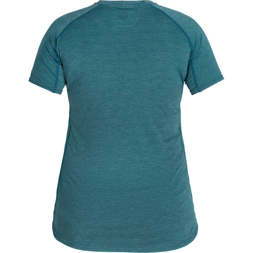 Featuring the Women's H2Core Silkweight Short-Sleeve Shirt women's sun wear, women's swim wear, women's thermal layering manufactured by NRS shown here from a seventh angle.