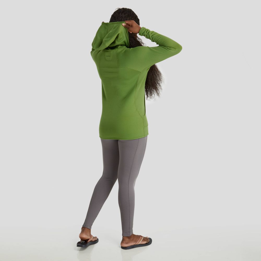 Featuring the Women's H2Core Lightweight Hoodie women's sun wear, women's swim wear, women's thermal layering manufactured by NRS shown here from an eleventh angle.