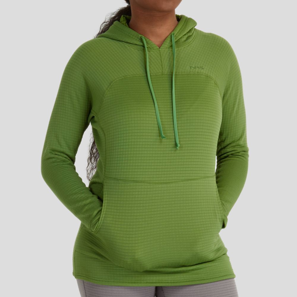Featuring the Women's H2Core Lightweight Hoodie women's sun wear, women's swim wear, women's thermal layering manufactured by NRS shown here from a twelfth angle.