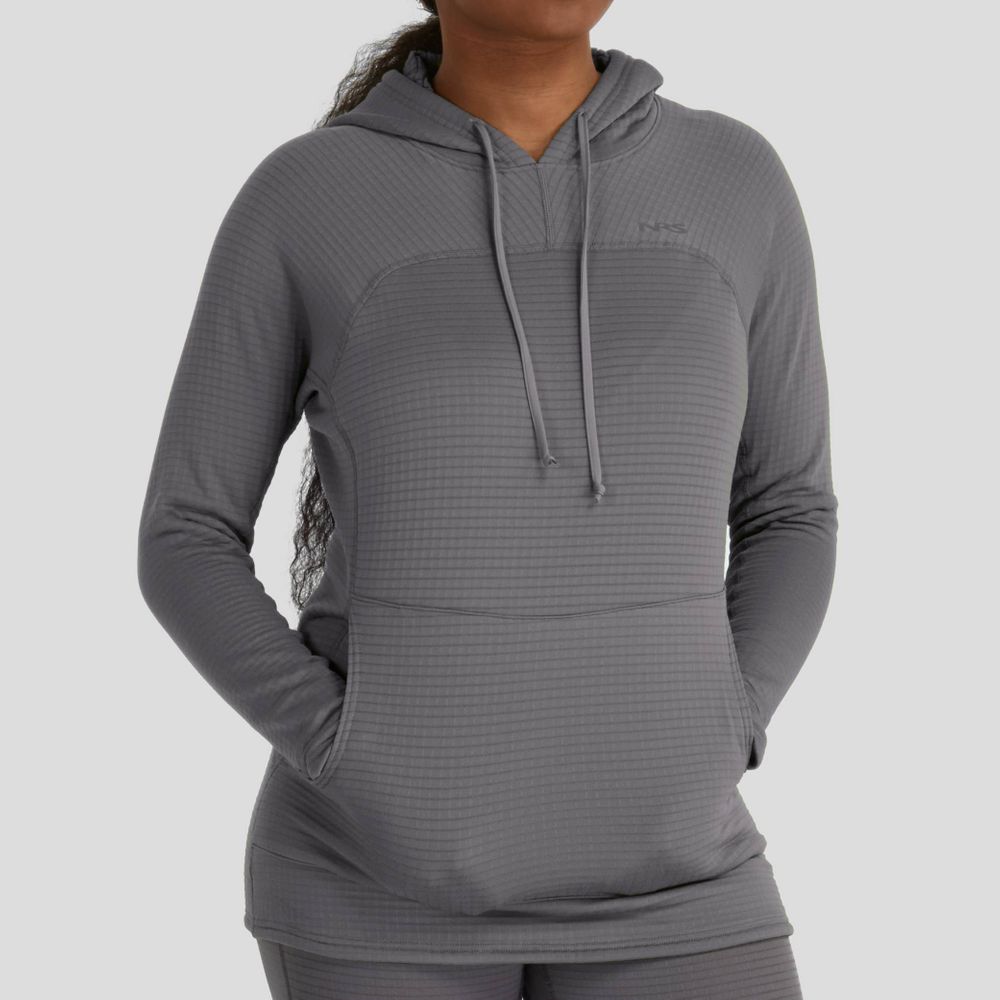Featuring the Women's H2Core Lightweight Hoodie women's sun wear, women's swim wear, women's thermal layering manufactured by NRS shown here from a fifth angle.