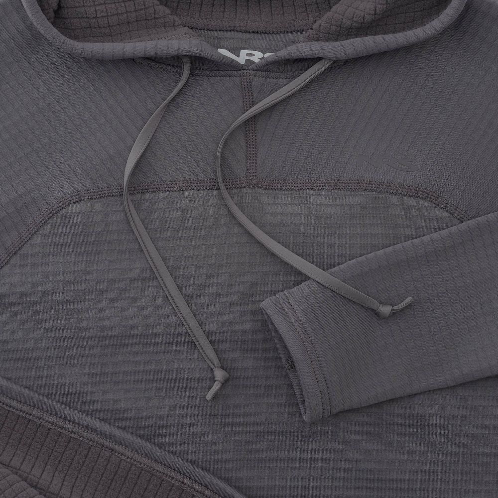 Featuring the Women's H2Core Lightweight Hoodie women's sun wear, women's swim wear, women's thermal layering manufactured by NRS shown here from an eighth angle.