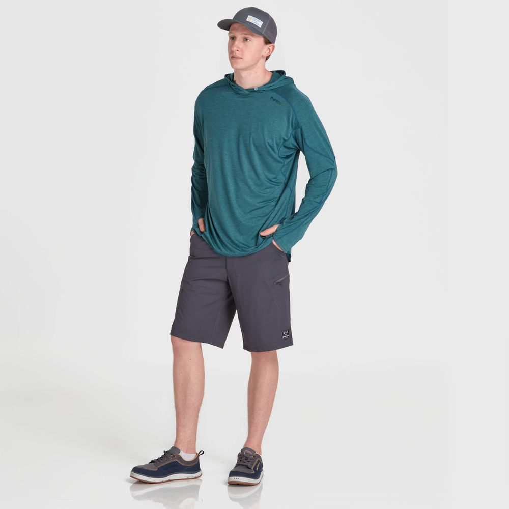 Featuring the H2Core Silkweight Hoodie - Men's men's sun wear, men's swim wear, men's thermal layering manufactured by NRS shown here from a twenty first angle.