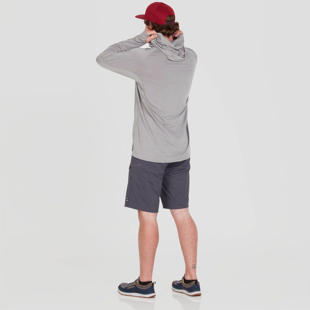 Featuring the H2Core Silkweight Hoodie - Men's men's sun wear, men's swim wear, men's thermal layering manufactured by NRS shown here from a twelfth angle.