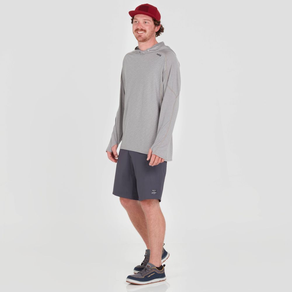 Featuring the H2Core Silkweight Hoodie - Men's men's sun wear, men's swim wear, men's thermal layering manufactured by NRS shown here from an eleventh angle.
