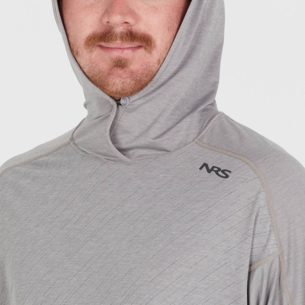 Featuring the H2Core Silkweight Hoodie - Men's men's sun wear, men's swim wear, men's thermal layering manufactured by NRS shown here from a thirteenth angle.