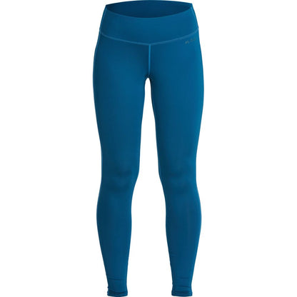 The Ava Rashguard Pants - Women's by NRS are high-waisted leggings made from recycled fabric, shown on a plain white background.