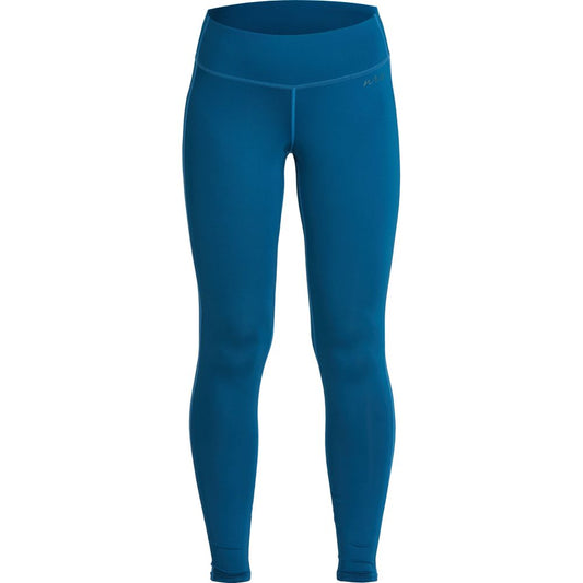 The Ava Rashguard Pants - Women's by NRS are high-waisted leggings made from recycled fabric, shown on a plain white background.