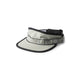 The Kavu Synthetic Strapvisor is a light gray visor with black trim, an adjustable strap, and a patterned band around the crown.