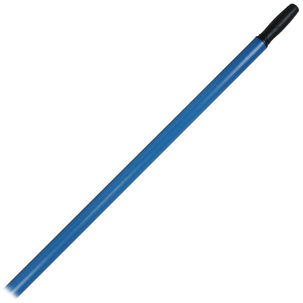 A Carlisle XHD Oar Shaft featuring a blue design with a black tip on a white background, reminiscent of durable aluminum shafts.