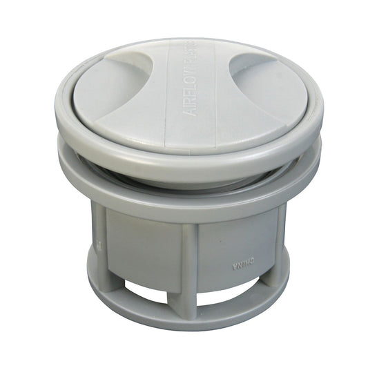 The Summit 1 / Tomcat Valve by Summit is a gray plastic strike IK valve featuring a round top and open side vents, commonly used in plumbing systems.