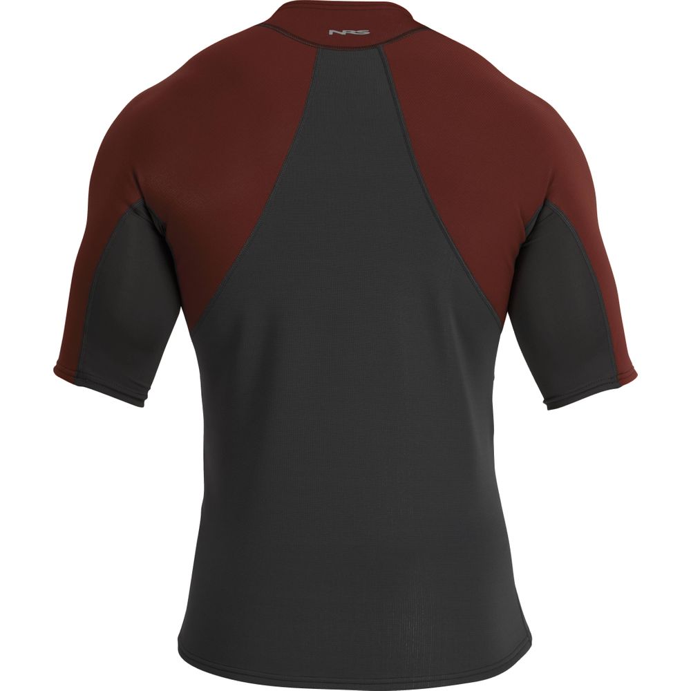 The NRS Hydroskin 0.5 Short Sleeve Shirt - Men's, designed for water enthusiasts seeking comfort and freedom of movement. Made with high-quality fabric engineered to minimize water retention, this rashguard provides a snug fit and enhances