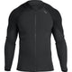 The NRS Hydroskin 0.5mm Jacket for men features a black long-sleeve design with a front zipper and a subtle logo on the upper left chest, providing neoprene warmth for superior insulation.