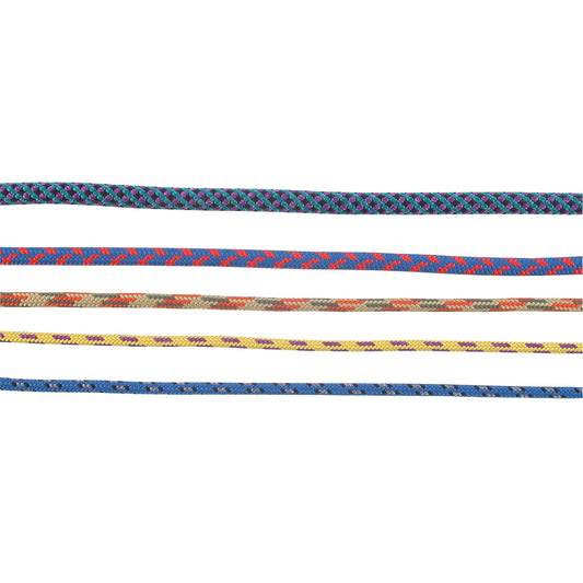 Four different colored NRS Prusik cords on a white background.