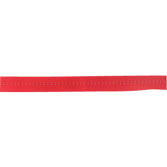 A red ribbon on a white background made of NRS Tubular Webbing - 1in.