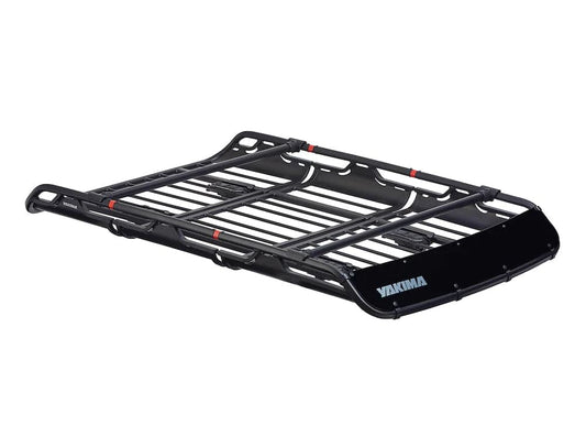 a black Yakima Offgrid Extension roof rack for a suv.