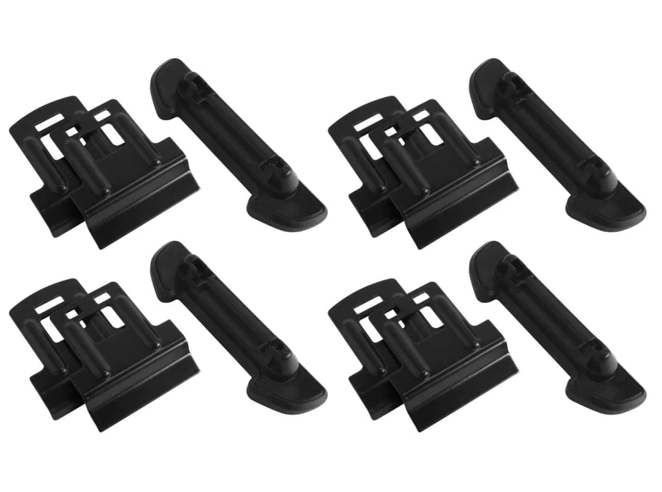 A set of four Yakima Ridge Clip handles on a white background.