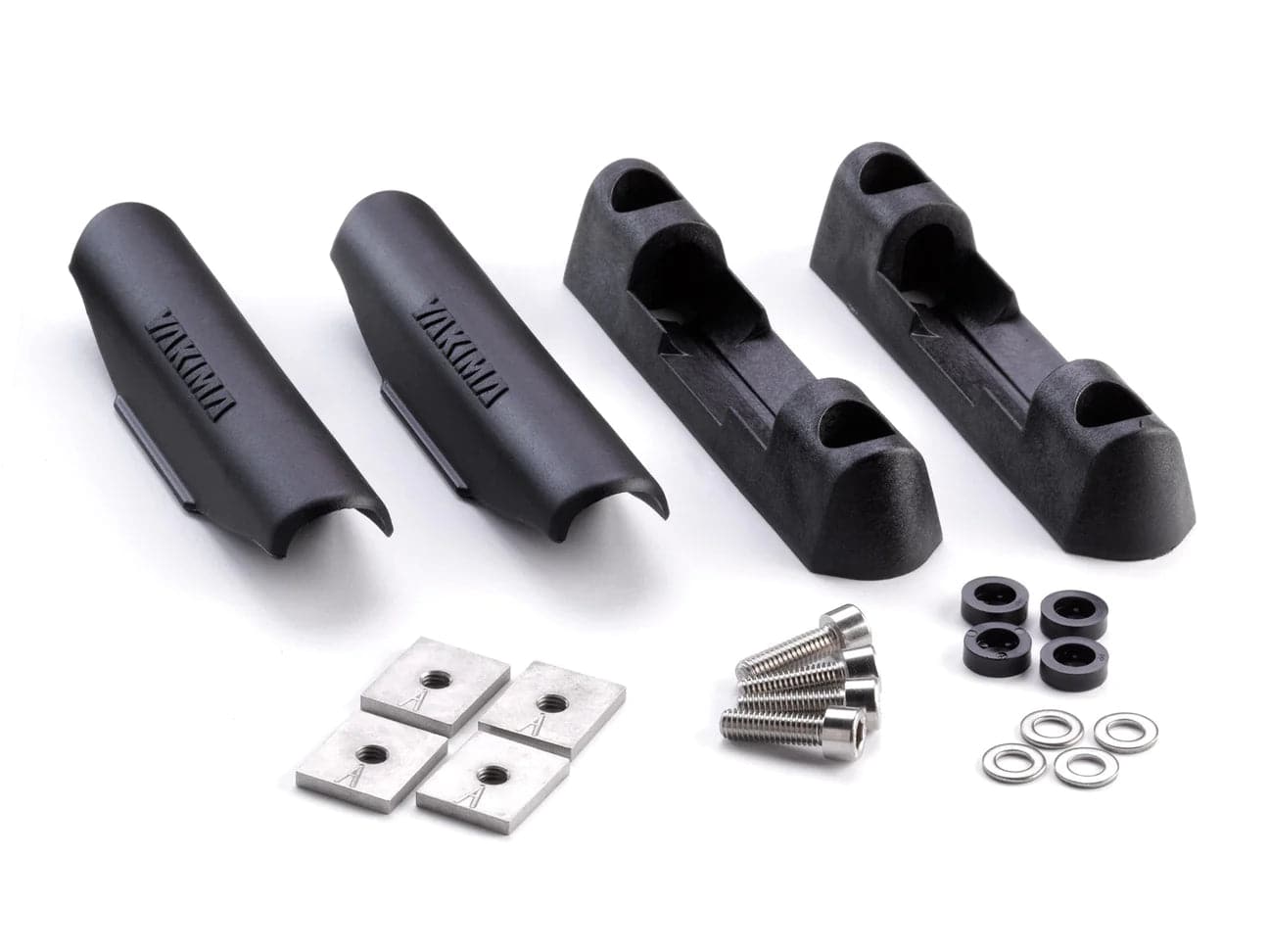 a set of Yakima Landing Pads and hardware for a motorcycle.