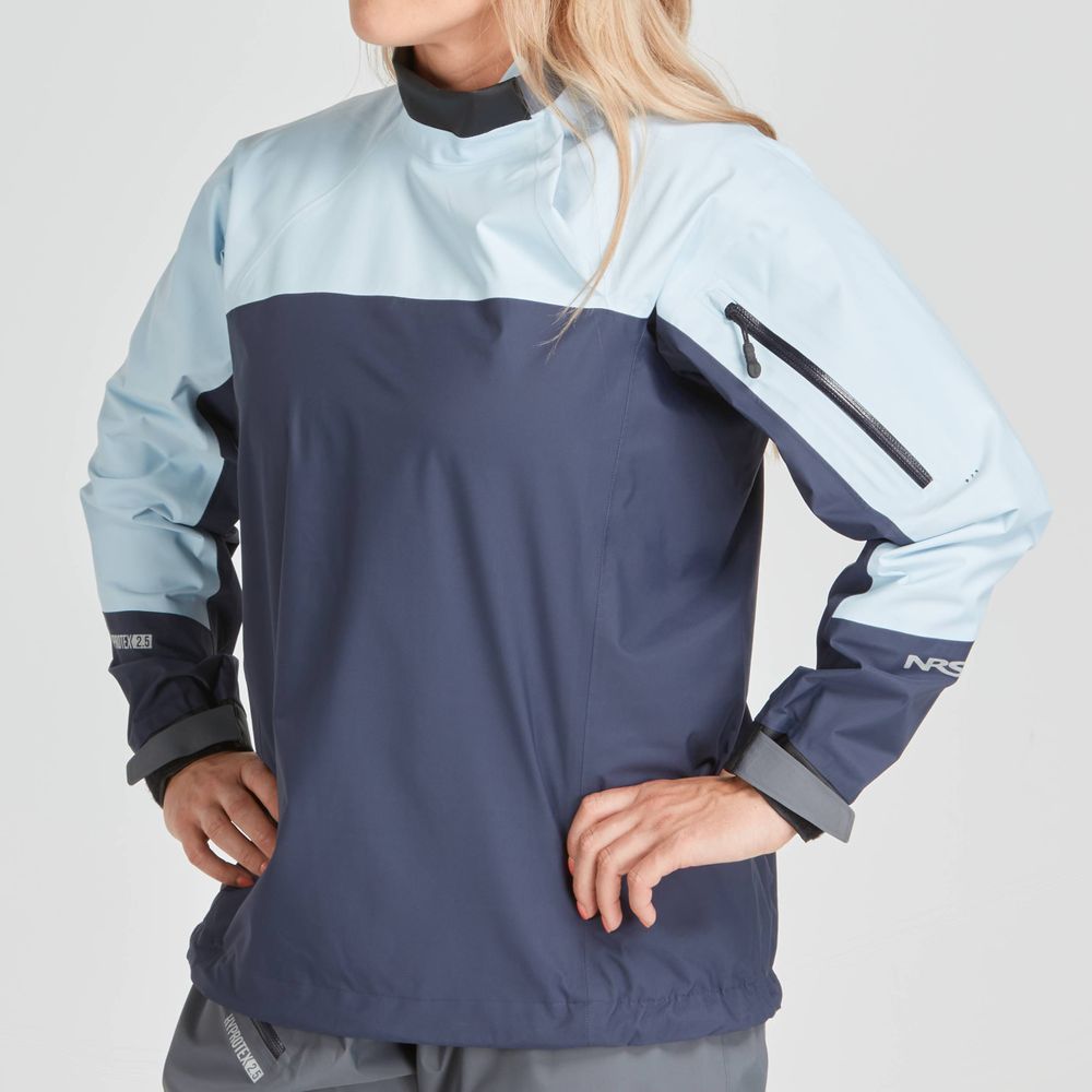 Featuring the Women's Endurance Jacket women's splash wear manufactured by NRS shown here from a twelfth angle.