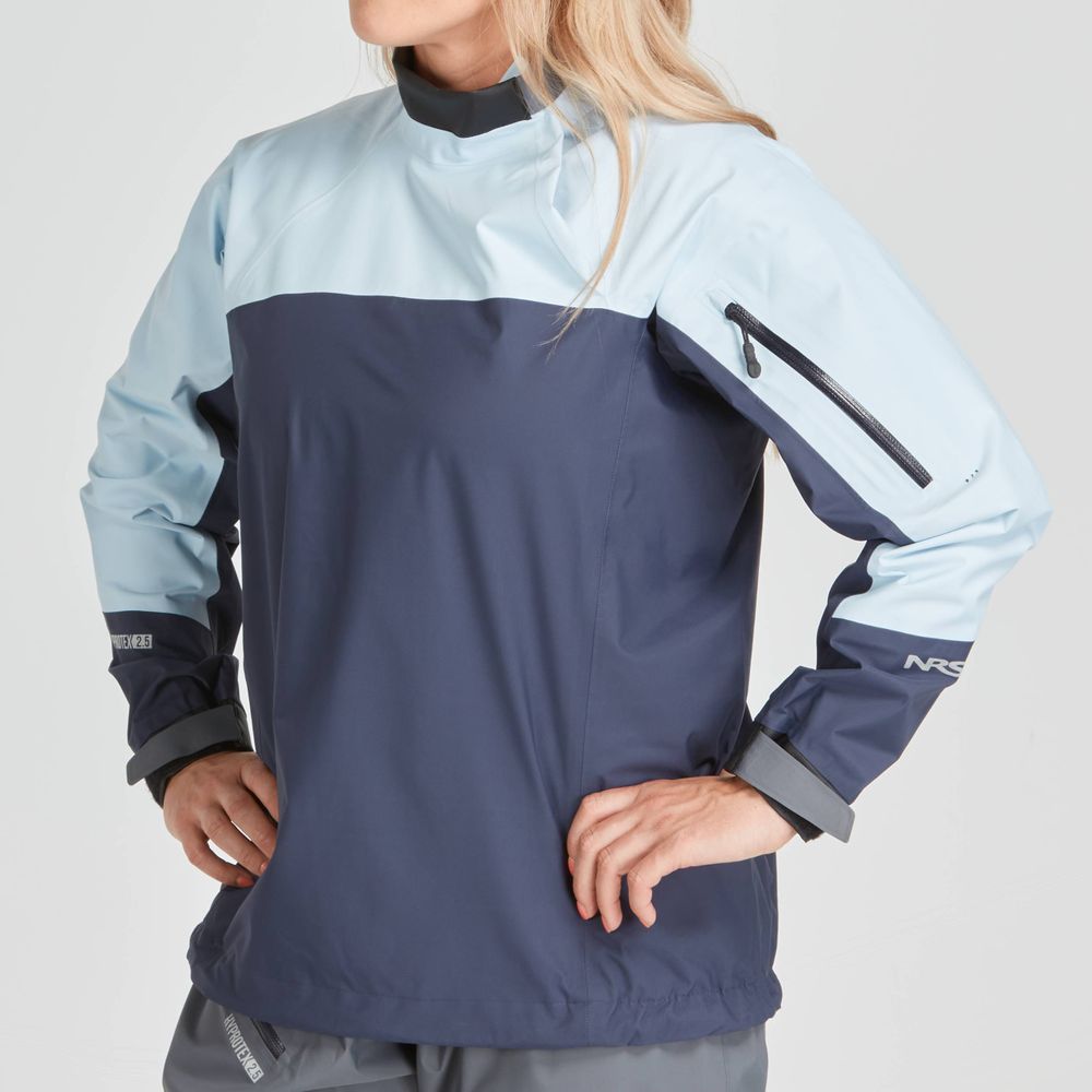 Featuring the Women's Endurance Jacket women's splash wear manufactured by NRS shown here from a twelfth angle.