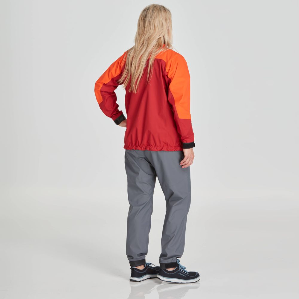 Featuring the Women's Endurance Jacket women's splash wear manufactured by NRS shown here from a fifth angle.