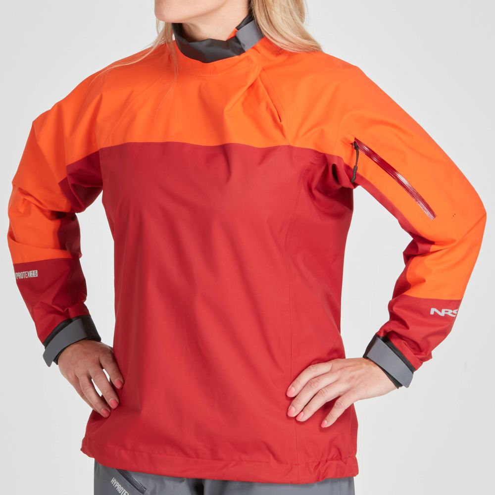 Featuring the Women's Endurance Jacket women's splash wear manufactured by NRS shown here from a sixth angle.