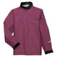 The NRS Endurance Splash Jacket - Women's is a long-sleeve maroon waterproof jacket with a black collar, side arm zipper pocket, and Velcro cuff closures.