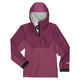 The NRS High Tide Jacket - Women's is a maroon waterproof pullover with a front zip, Velcro wrist straps, and a zip chest pocket—an ideal breathable kayaking jacket for all your adventures.
