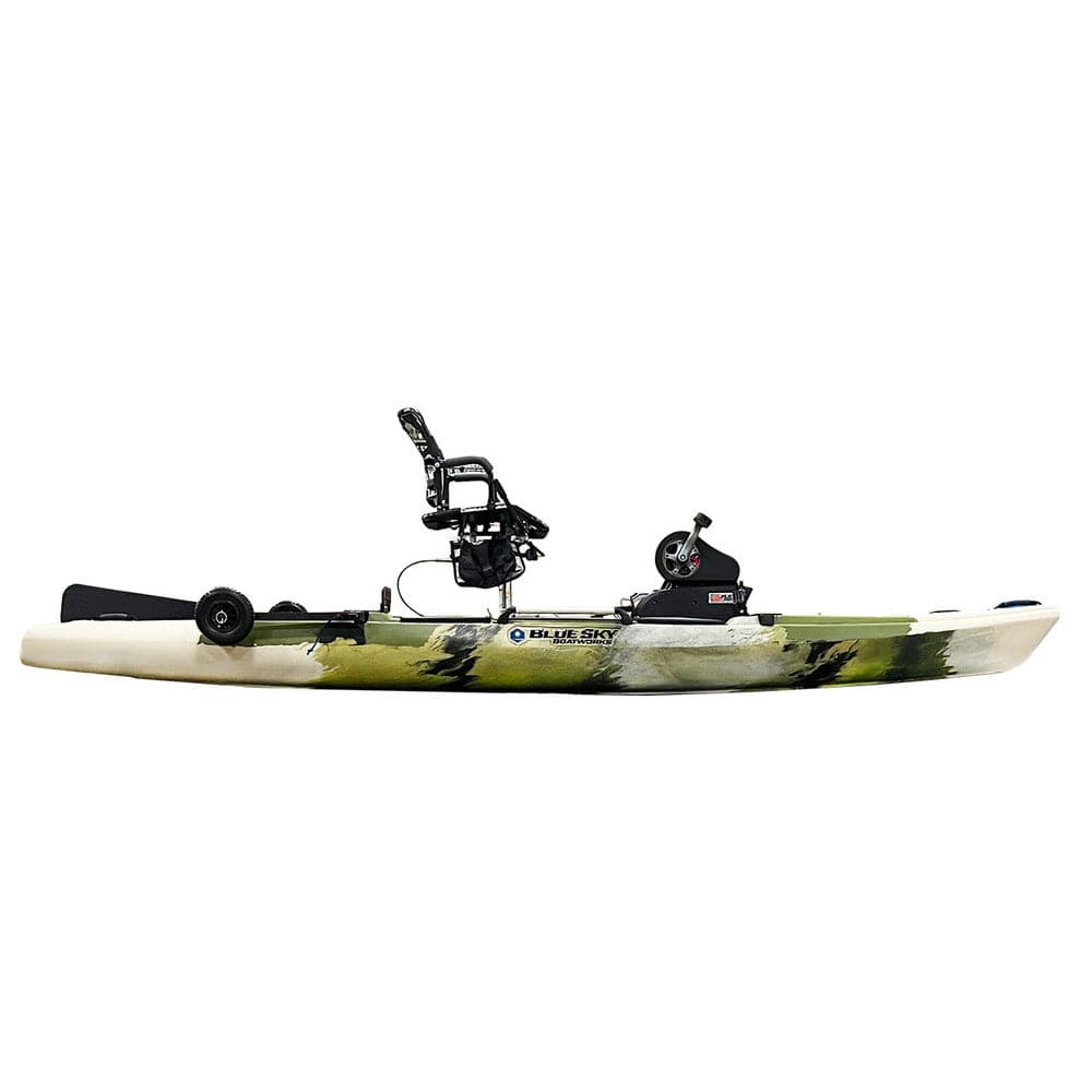 a Jackson Kayak Bluesky 360 Angler with a camera attached to it.