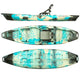 a Bite Angler 11'3 kayak with a blue and white camouflage pattern by Jackson Kayak.