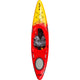 A red and yellow Karma Traverse kayak by Jackson Kayak on a white background.