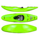 The Jackson Kayak Gnarvana whitewater kayak is shown in bright green from side, top, and bottom views, featuring a cockpit with seat and footrests, and "GNARVANA" displayed on the front.