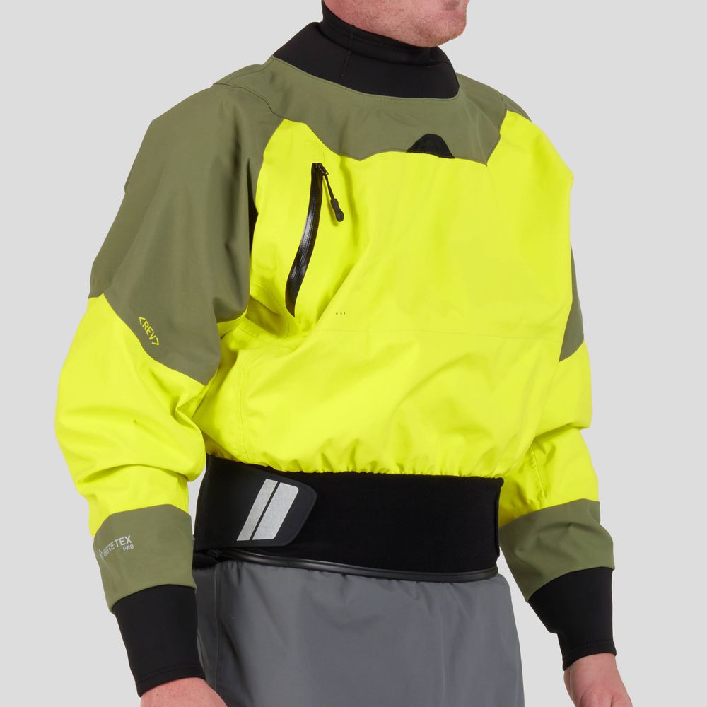 Featuring the REV (GORE-TEX Pro) Drytop men's dry wear manufactured by NRS shown here from a fifth angle.
